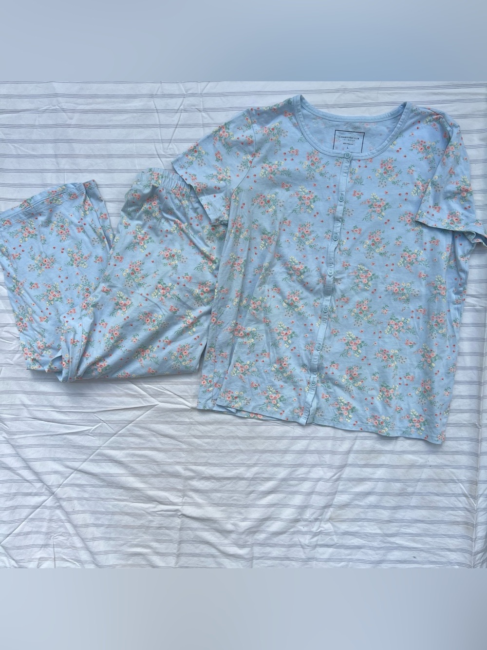 Charter Club 100% Cotton Cottagecore Pajama Set